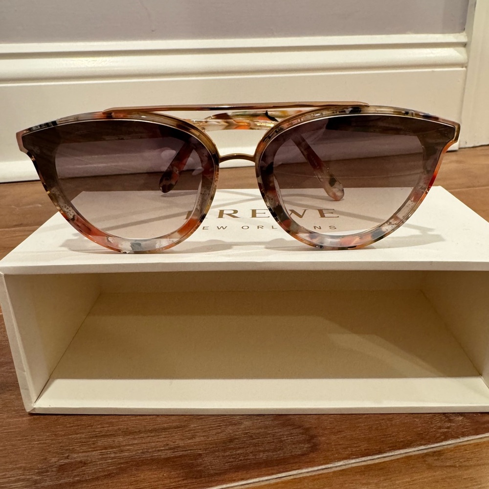 NWOT Krewe Clio Nylon Doubloon 24K Mirrored Sunglasses